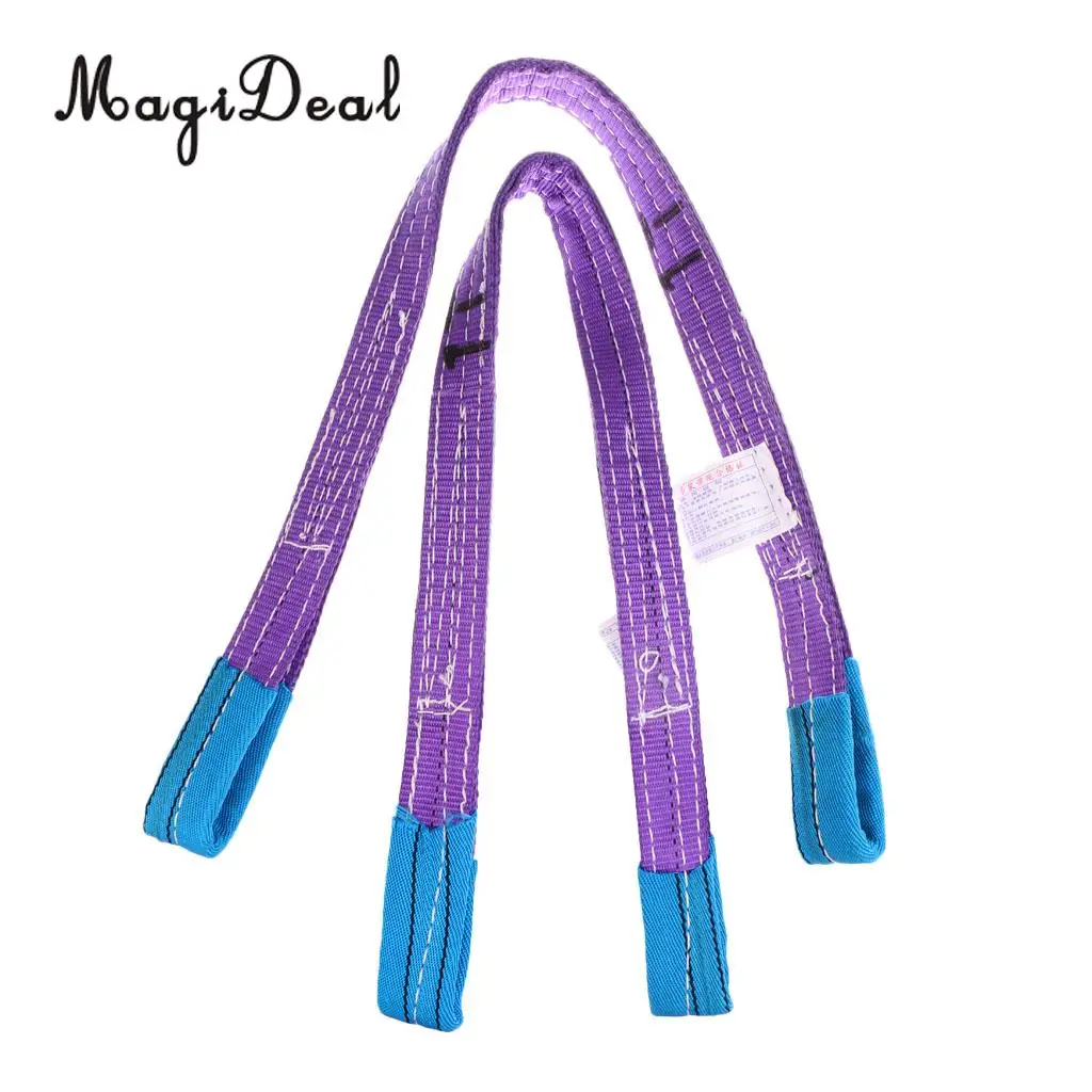 

MagiDeal High Strength 2Pcs 100cm Polyester Webbing Pulling Lifting Towing Sling Strap 1000KG for Cargo Crane Marine Supplies