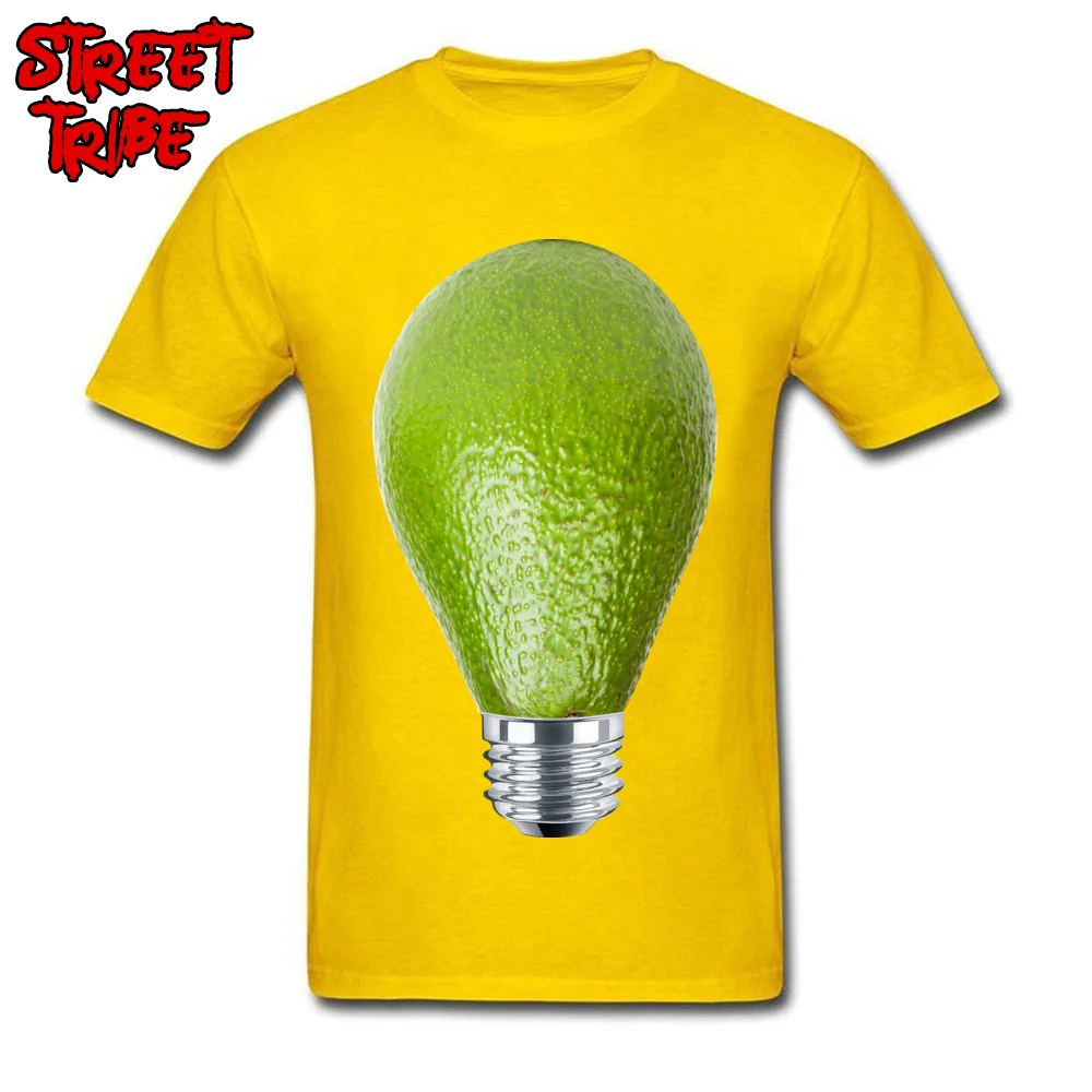 bulp avocado Round Collar Tshirts Mother Day Tees Short Sleeve New Coming Cotton Birthday Tee-Shirts comfortable Men bulp avocado yellow