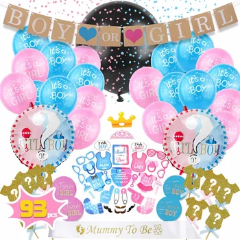 

Large Package Combination 93pcs/set Balloon/Paper Banner/Photo Booth Props Child Baby Gender Reveal Party Decoration