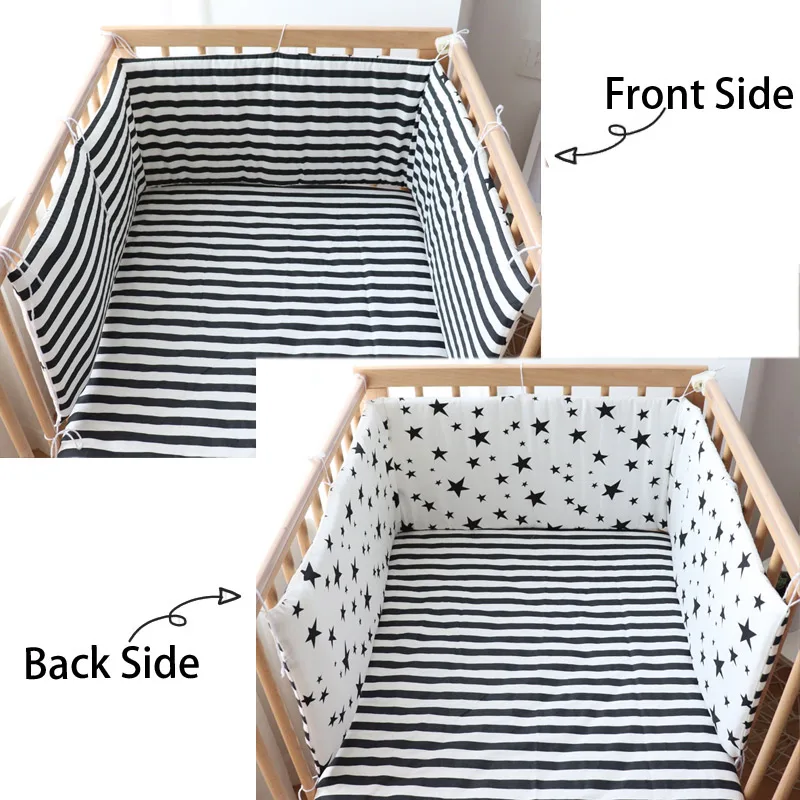 Nordic Baby Bed Bumpers For Newborns Thicken Star Crib Protector Cotton Infant Cot Around Cushion R
