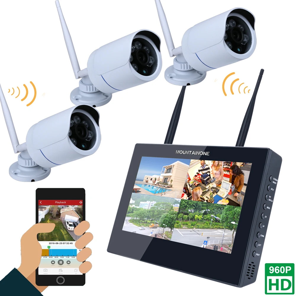 

CCTV System 960P 4ch HD Wireless NVR kit Outdoor IR Night Vision IP Camera wifi Camera kit Home Security System Surveillance