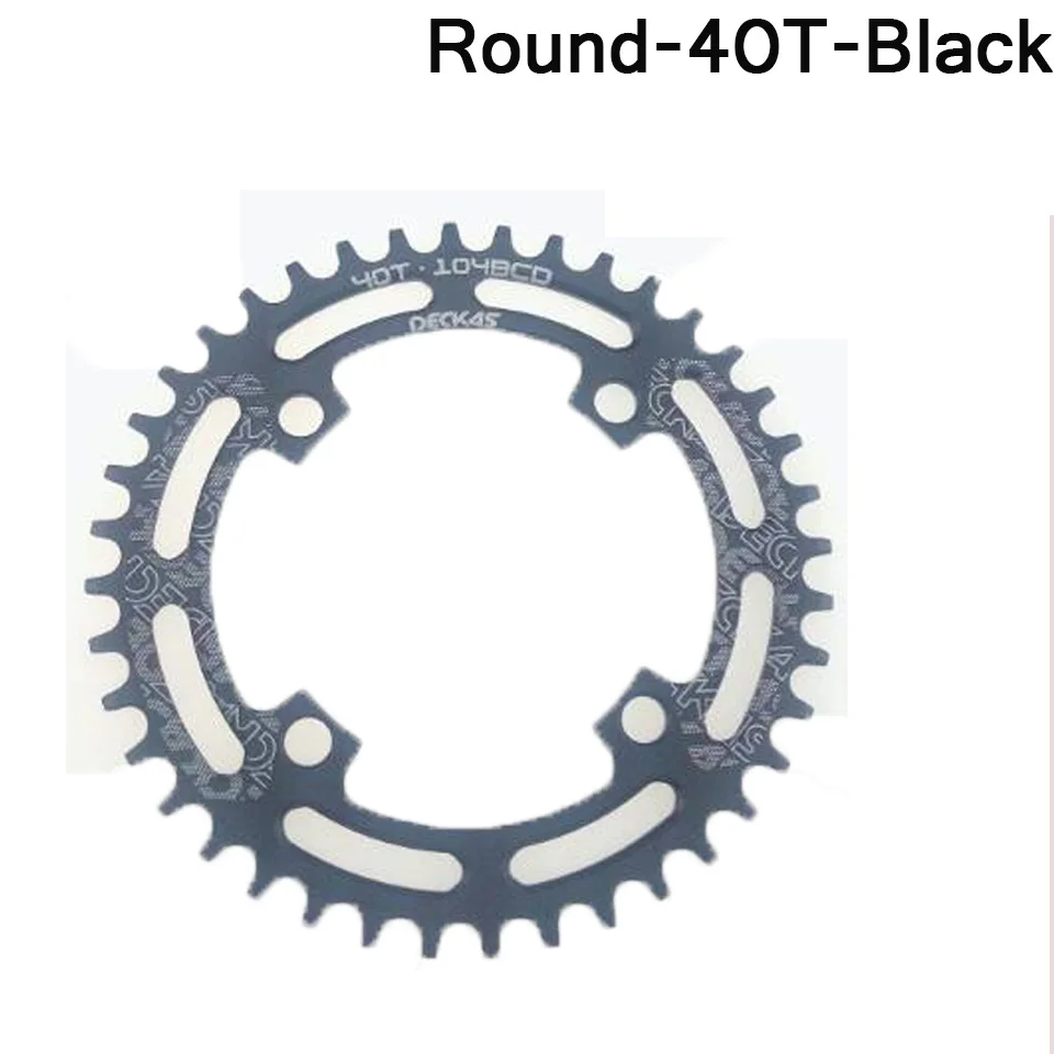 DECKAS 104BCD цепь узкая широкая велосипедная MTB шатун горный велосипед 170 мм кривошипный набор круглая цепь для дорожного велосипеда кольцо 40-52T BB - Цвет: Round-40T-Black