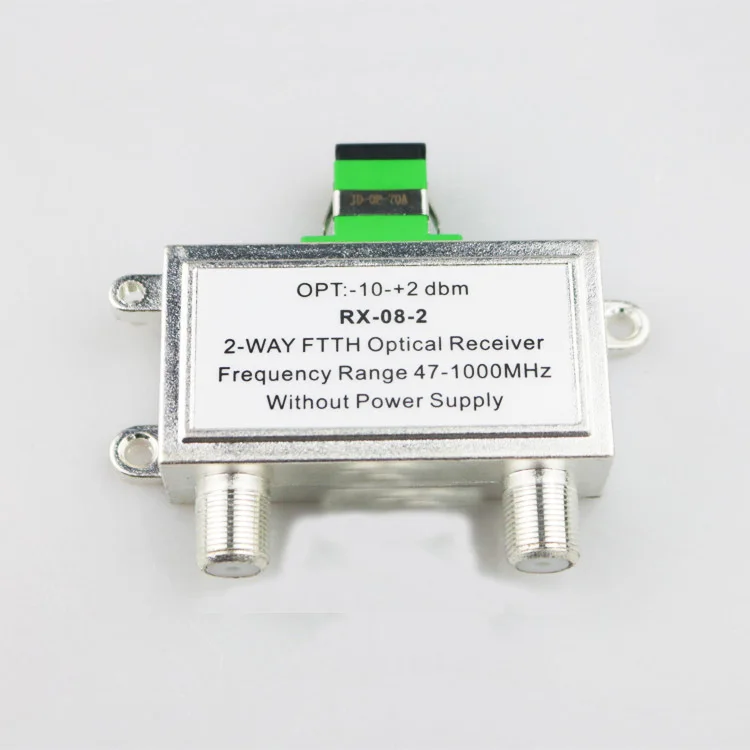 

FTTH passive 2 way optical receiver f female type connector to SC/APC connector ftth catv optical receiver mini optical receiver