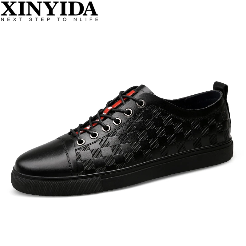 

Hot Sale Genuine Leather Men Skateboard Shoes Lace Up Breathable Casual Shoes Sneakers Men Fashion Trainers Shoes Plus Size36-47