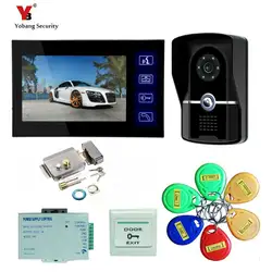 Yobang безопасности Цвет сенсорный экран видео домофон ИК камеры дверной звонок 7-дюймовый Мониторы keyfob Квартира Безопасности