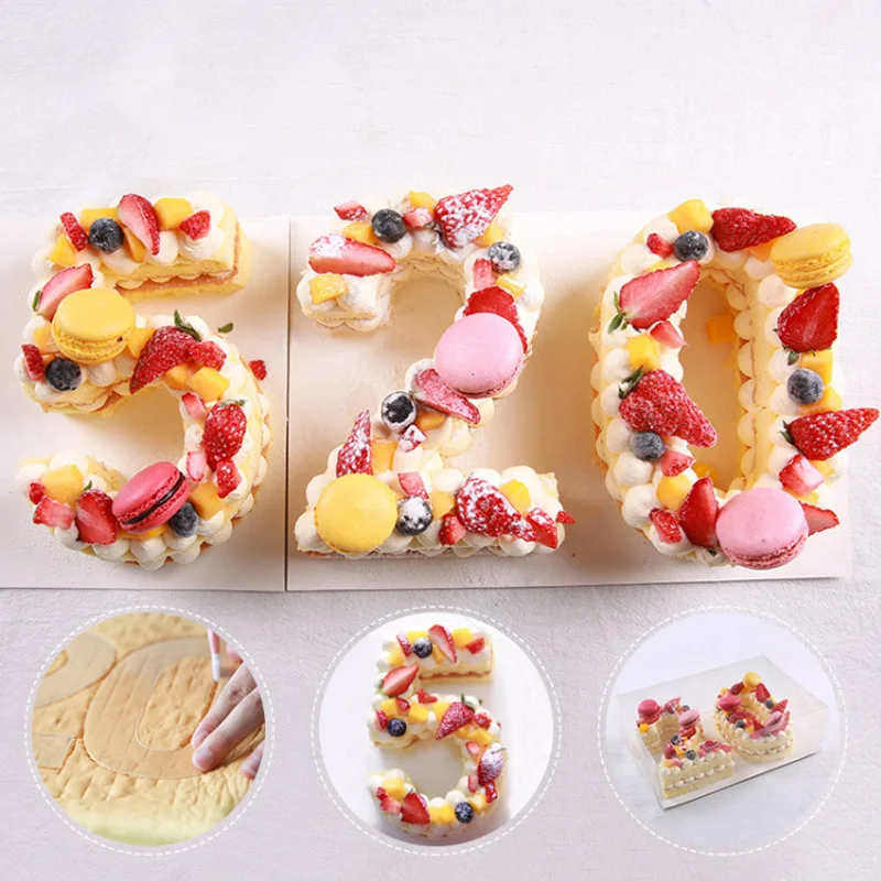 

Letters Numbers Shape Cake Embossing Acrylic Mold Cutter Decorating Stencil Sugar Cake Digital Stamper Cutter Fondant Mould