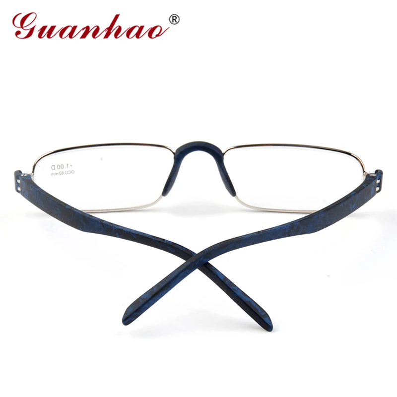 Guanhao Transparent Optical Reading Glasses Clear Man Women Presbyopia Hyperopia Reading Glasses Frame Alloy Ultralight HD View