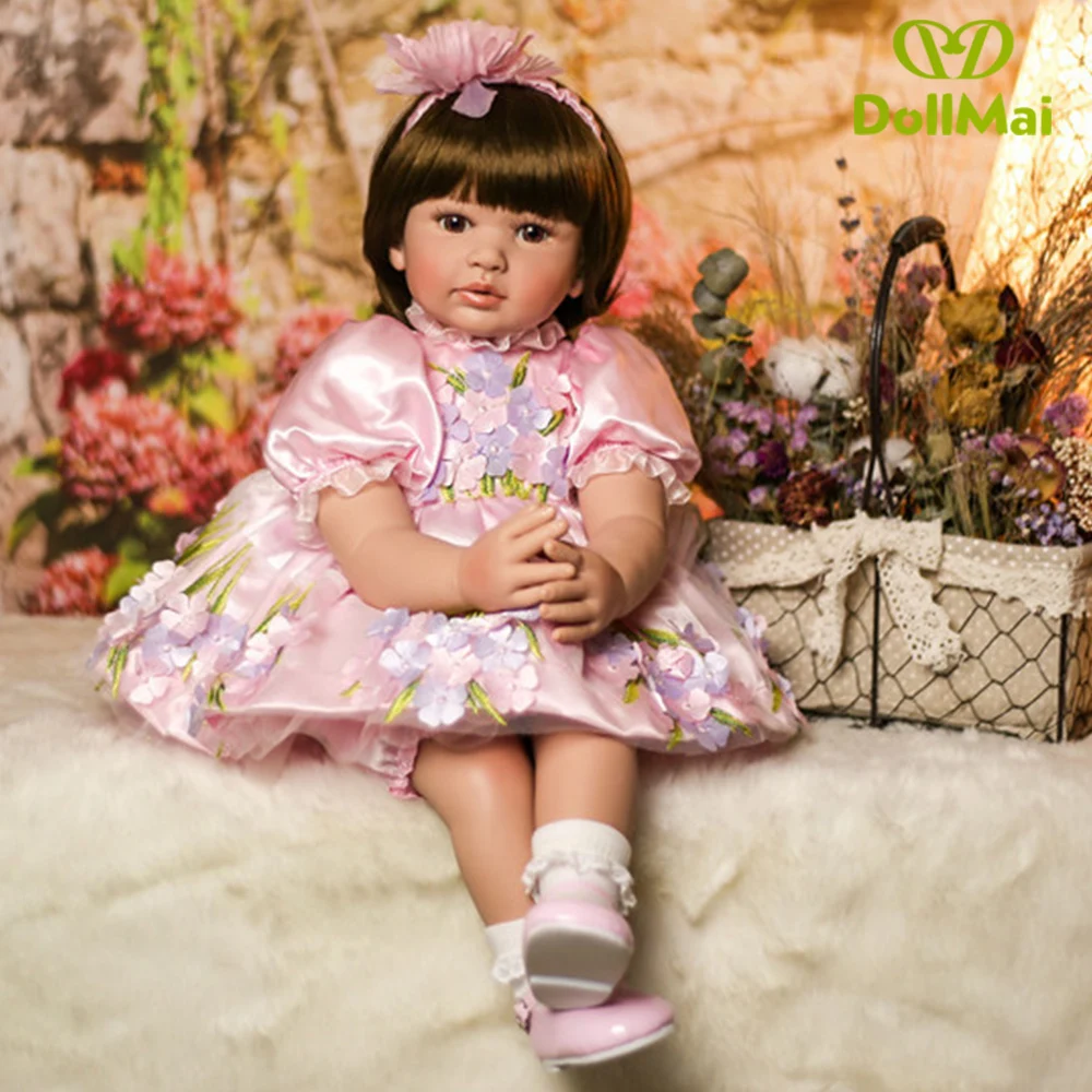 

DollMai bebe reborn girl toddler silicone vinyl baby dolls 24" 60cm Adoras doll princess playmate l.o.l boneca reborn