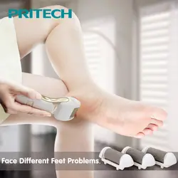 Pritech Электрический мозолей Remover перезаряжаемые педикюр машина ног файла замена ролик удаление омертвевшей кожи Уход за ногами инструмент