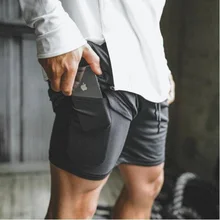 OA мужские шорты для фитнеса большого размера, двухслойные одноцветные спортивные шорты, быстросохнущие шорты для бега, летние, стиль, дышащие