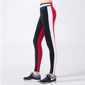 

U17271 Elastic Hip Up Yoga Fitness Pants Women Sport Tights High Waist Fitness Leggings Pants Patchwork Sport Legging