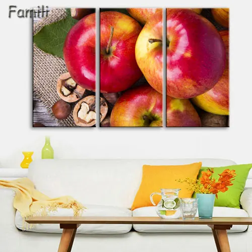 Arte De Pared Lienzo Pinturas Frutas 3 Panel Dropship Impresion