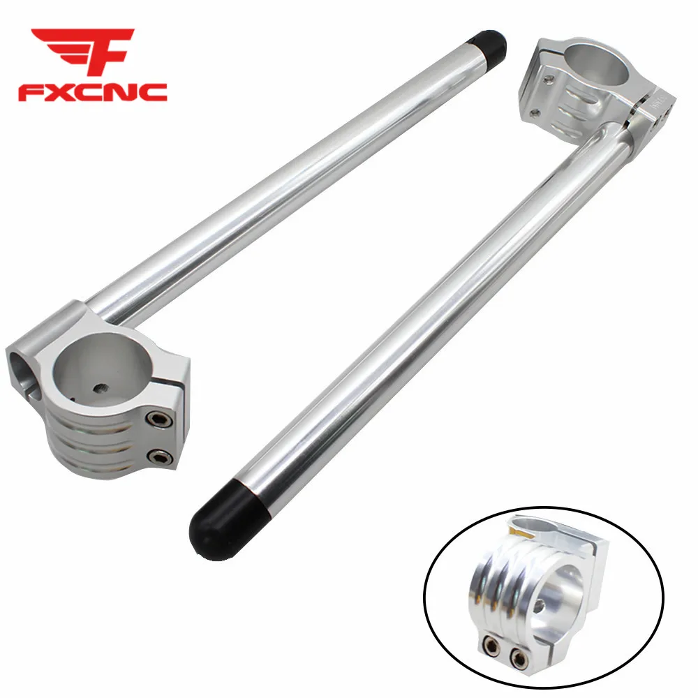 

Silver CNC 7/8" Motorcycle HandleBars Regular Clip On Fork Handle Bars Clip-on Universal 31mm 33mm 35mm 36mm 37mm 38mm 39mm