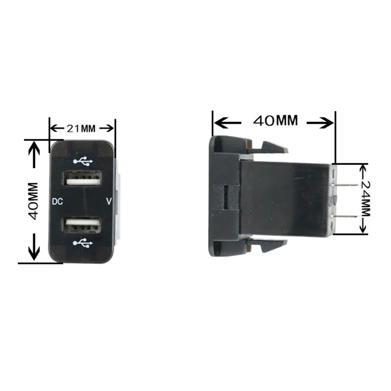 Car Dual Usb Charger For Suzuki sx4 LED Fast Car USB Socket Charger Battery Charger With Voltmeter 5V 4.2A LED Display