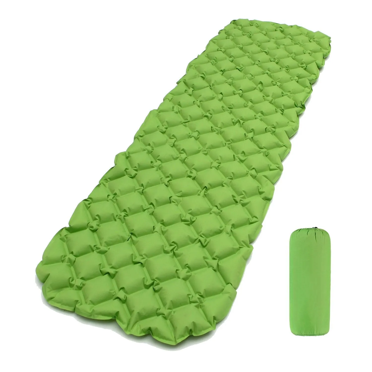 Надувной матрас, надувная кровать для палатки, Портативный Сверхлегкий спальный мешок, надувная кровать, влагостойкий коврик, водонепроницаемый коврик для кемпинга на открытом воздухе - Цвет: Зеленый