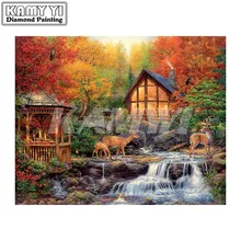 Пейзаж олень Алмазная картина вышивка крестиком полностью квадратные Стразы Алмазная мозаика на заказ Алмазная вышивка hcr15