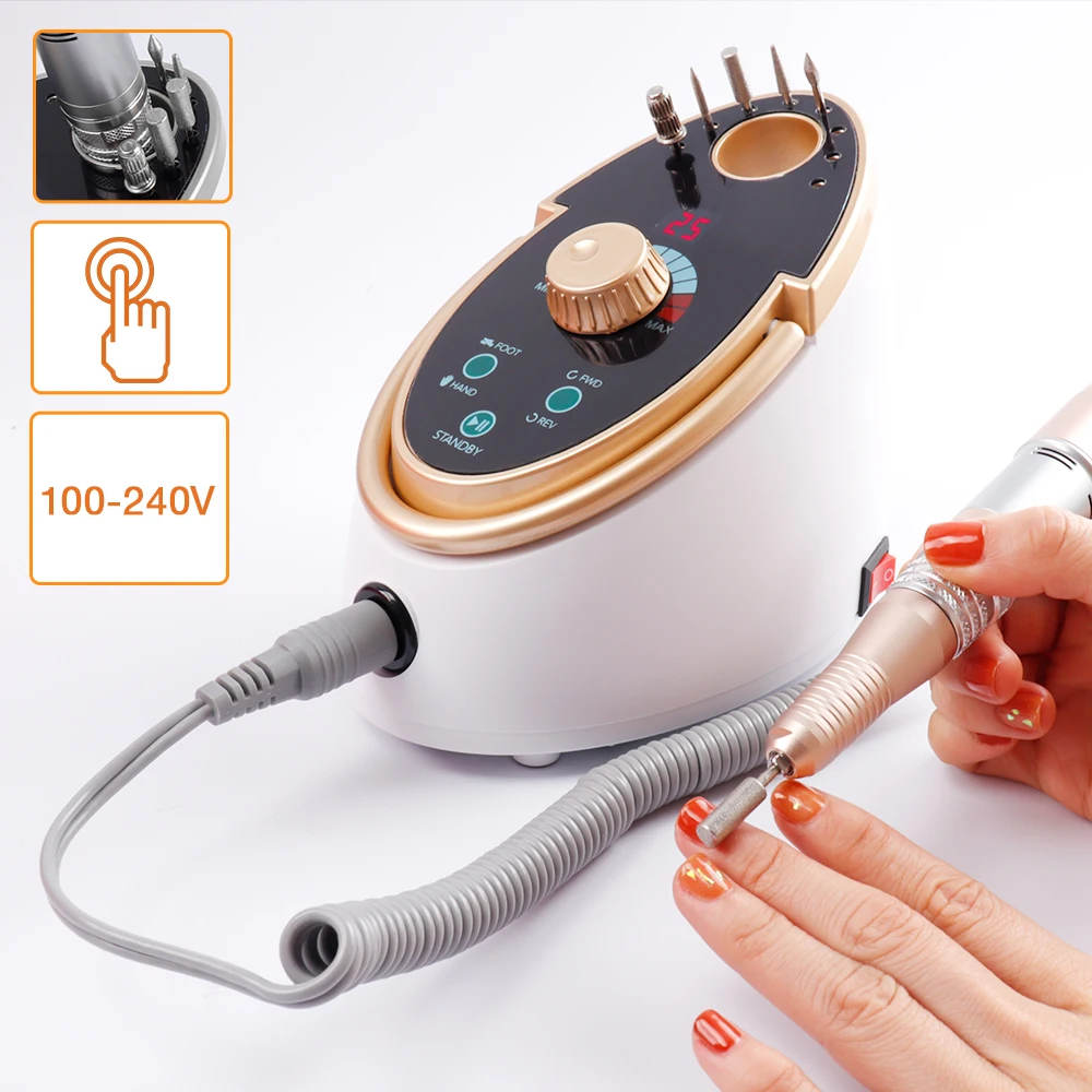 Elétrica do Pedicure do Unha da Broca Cerâmico dos Bocados de Broca do Prego w para o Polonês do Gel da Arte do Unha com Conjunto Máquina 35000 Rpm 65 14 Cheap Brocas elétricas p manicure e acessórios