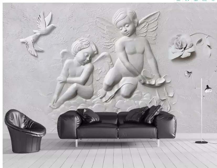 Custom Photo Wallpaper 3D embossed little angel flying pigeon background wall decorative Wallpaper 3d Mural For Living Room Custom Photo Wallpaper 3D embossed little angel flying pigeon background wall decorative Wallpaper 3d Mural For Living Room