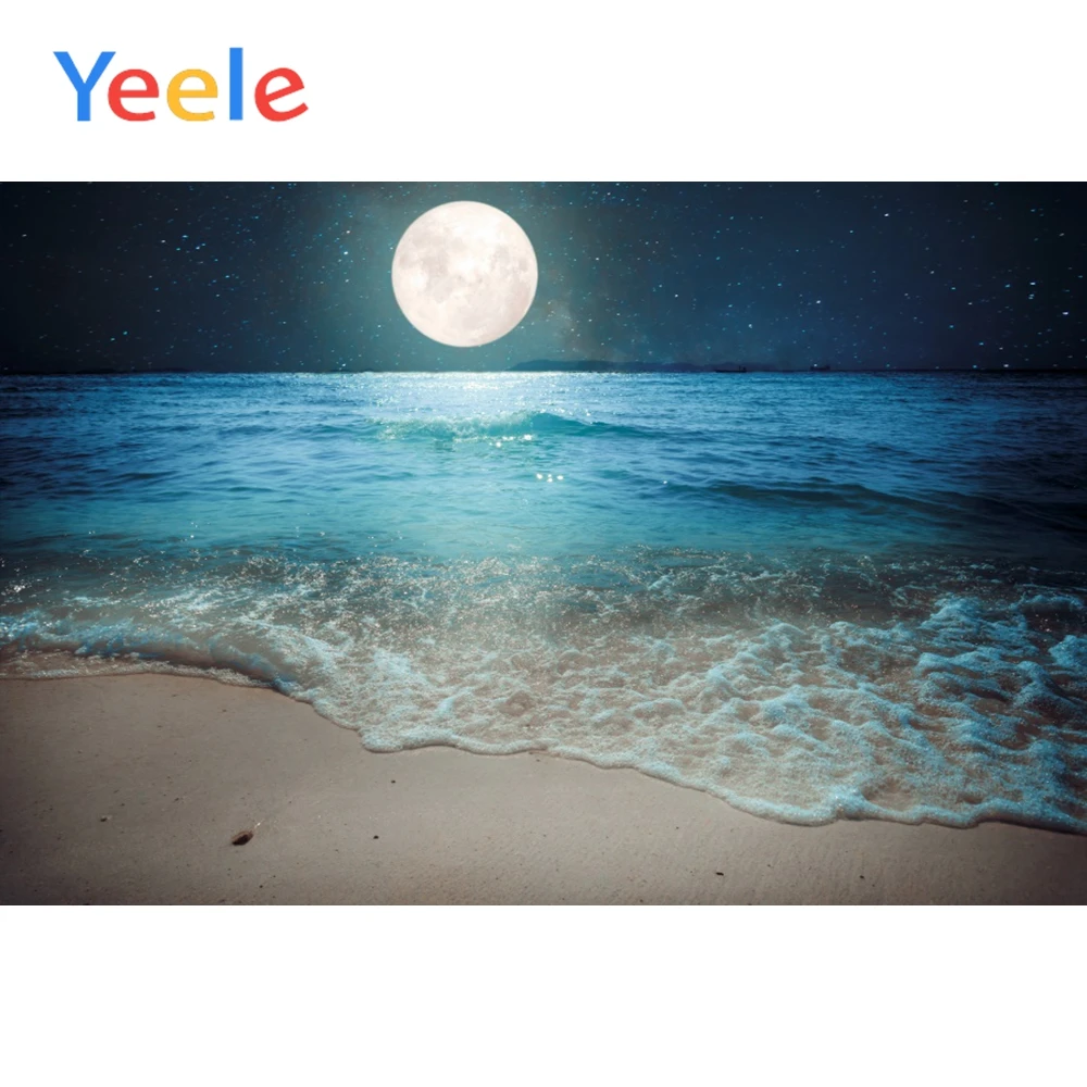 Yeele ночной морской пляж лунный свет спрей вид портретный фон для фотосъемки бесшовный фотографический фон для фотостудии