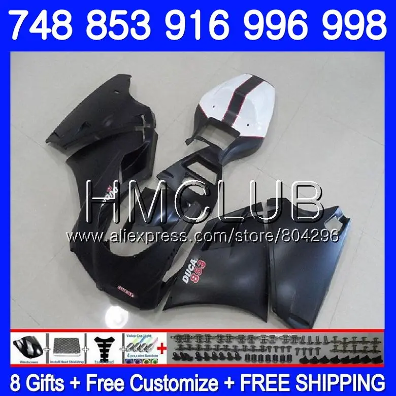 

Fairing For DUCATI Matte black 748 853 916 94 95 96 97 98 99 01 02 135HM.13 996 998 S R 1994 1996 1997 1998 1999 2000 2001 2002