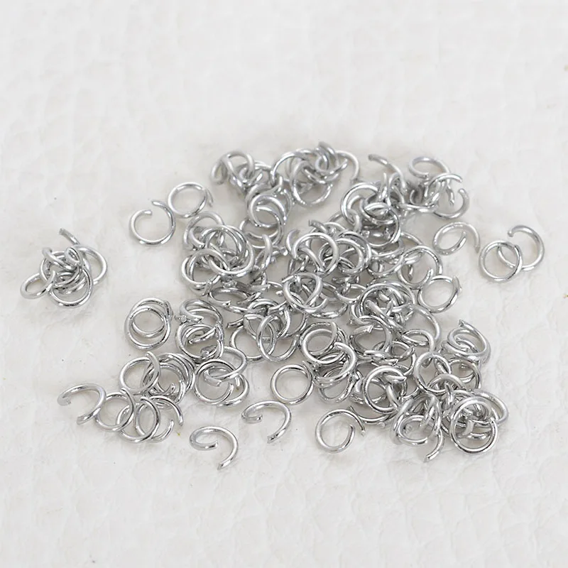 

Miasol 200Pcs 4/5/6/8 mm Silver Stainless Steel Jewelry Findings Open Jump Rings & Split Rings Diy Jewelry Accessories Making