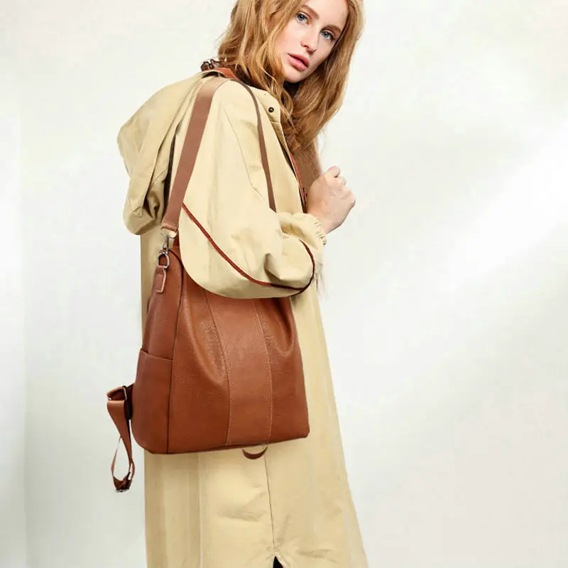 레트로 가죽 백팩