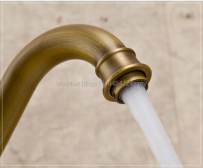 13/" Antique Brass /& Porcelain Kitchen Sink Swivel Bathroom Basin Brass Faucet