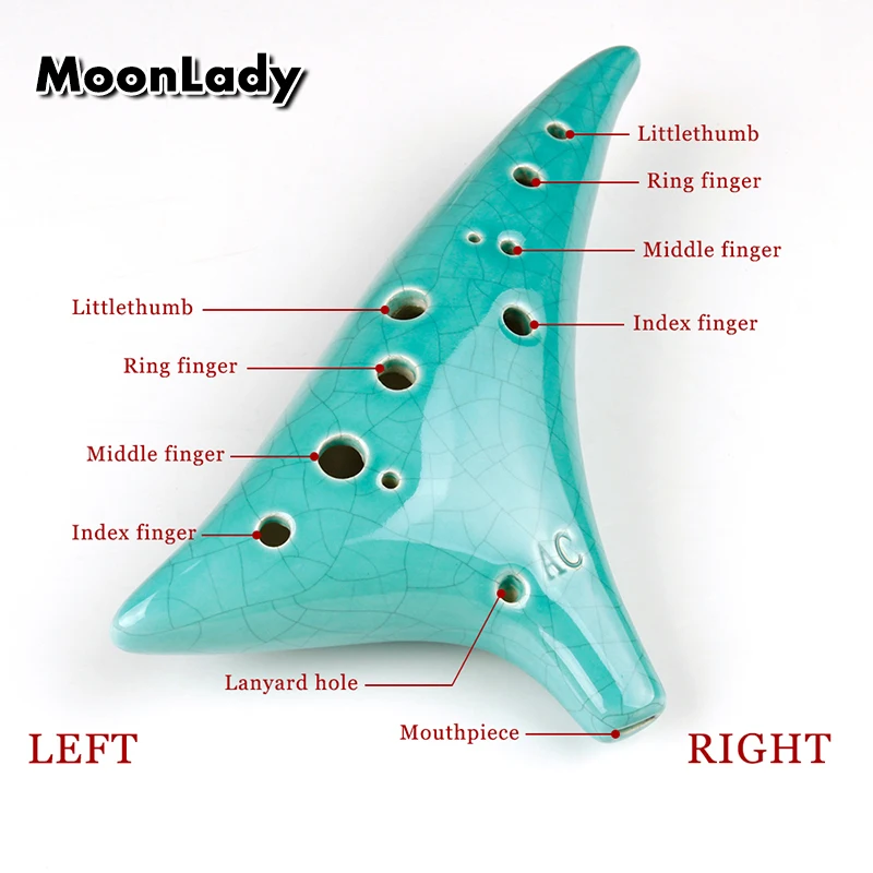 12 отверстий острое отверстие окарина зеленый лед трещина альт C Музыкальные инструменты Китайский высококачественный духовой инструмент легко узнать