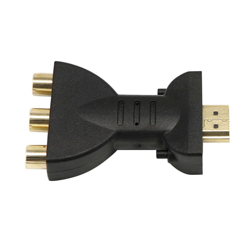 Аудио-видео адаптер HDMI в 3 RGB RCA позолоченный AV компонентный преобразователь 720P 1080P цифровой сигнал для HDTV штекер DVD и Play - Цвет: Черный