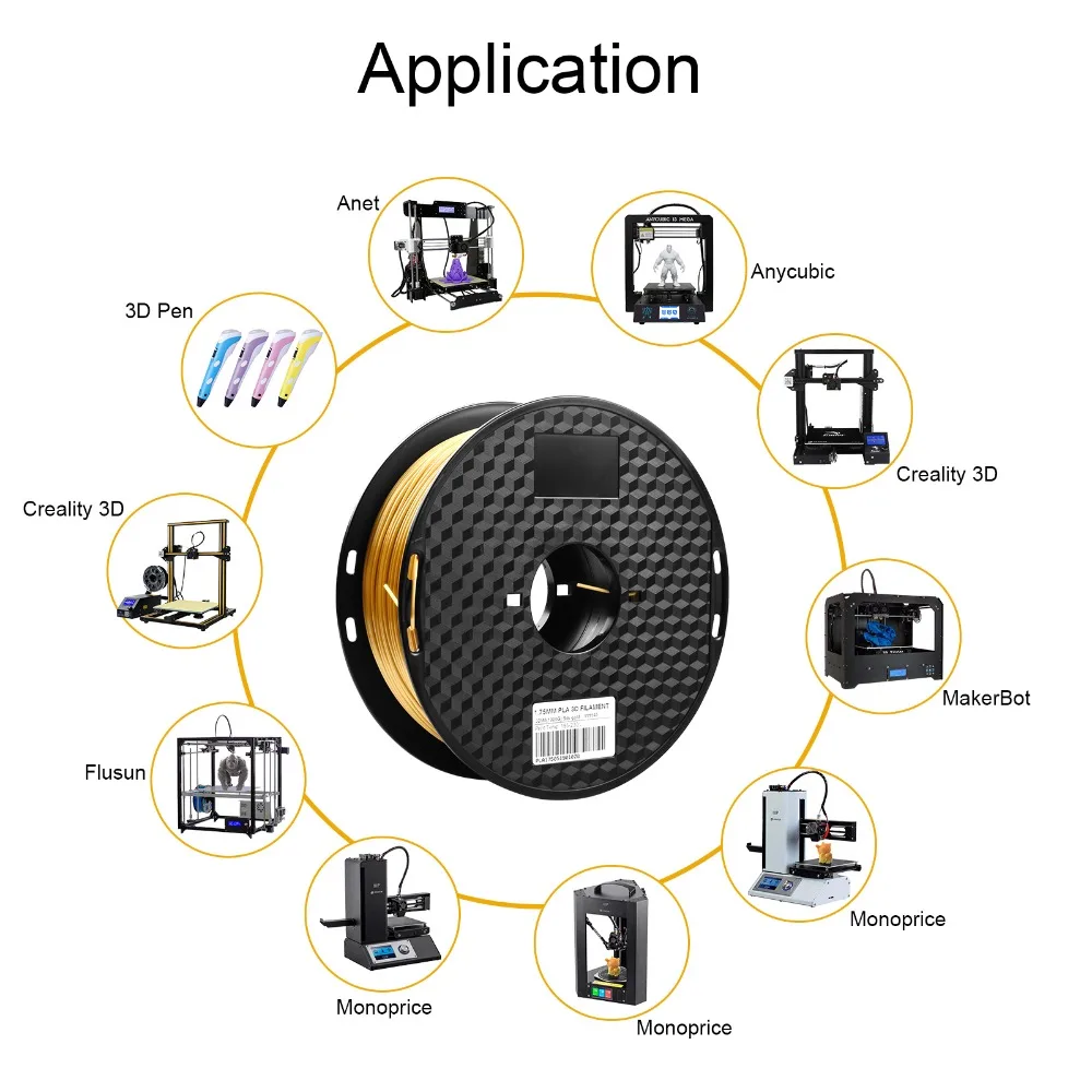 3d принтер PLA Филамент 1,75 мм 1 кг шелковая текстура медь Золотой Серебряный мрамор Радуга рулон катушка пластик печатный материал для DIY
