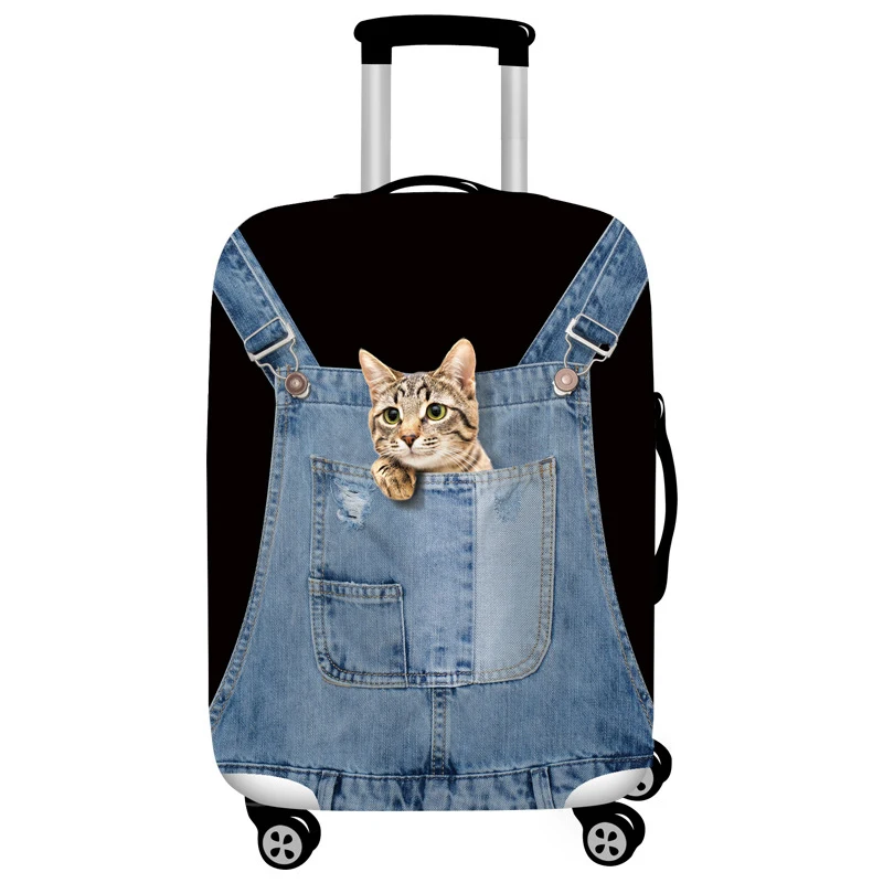 Cat Printed Luggage Cover For Pet Lovers Travel Accessories