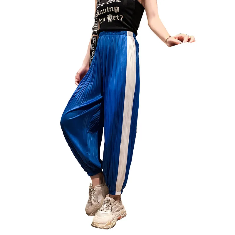 

YZ Women Casual Harajuku Pants 2019 Summer Big Size Long Trousers Ladies Elastic Waist Cotton Pants Plus Size Haren Pants Mujer