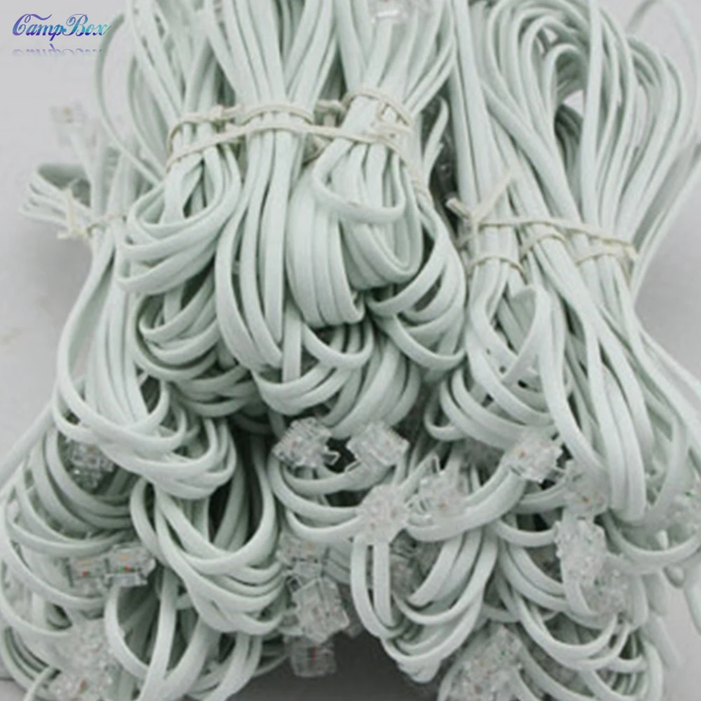 2Pcs 5m 4-Core RJ11 Copper Telephone Cable Wire With 6P4C Connectors Cord | Электроника