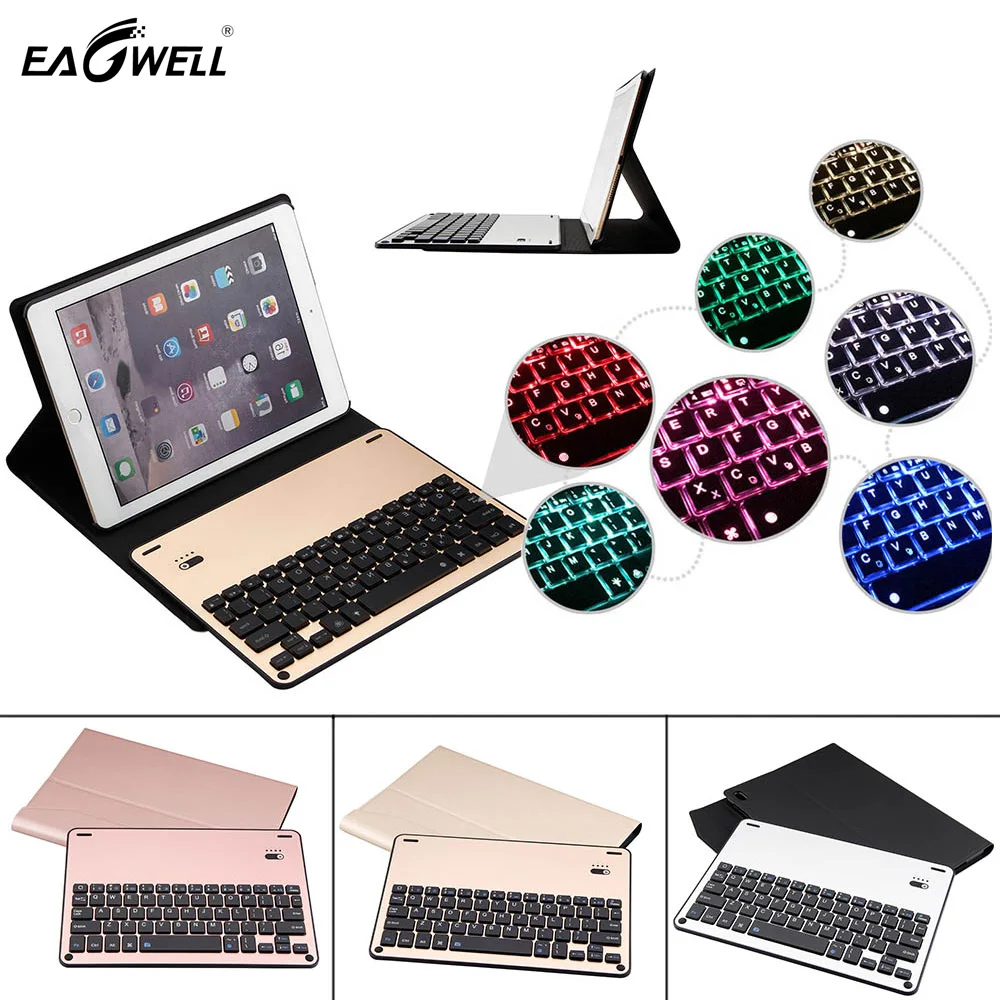

Bluetooth Keyboard Leather Flip Stand Case For iPad Pro 10.5 A1701 A1709 Case Backlight Removable Wireless Keyboard Case Cover