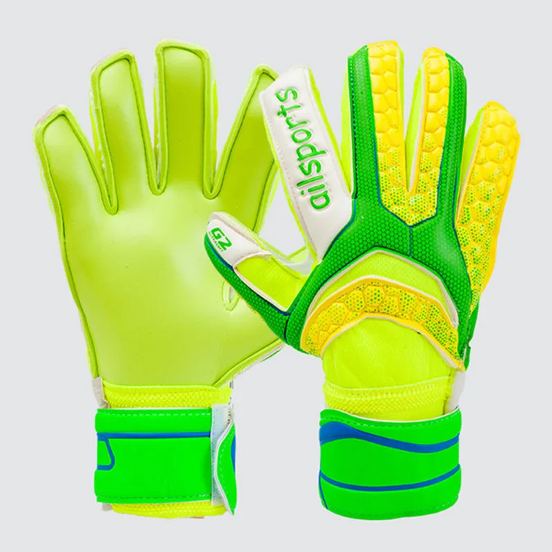 Профессиональные мужские детские футбольные вратарские перчатки, женские футбольные вратарские перчатки, вратарские перчатки, латексные 5 пальцев, сохраняющие защиту, дышащие - Цвет: 873 green gloves