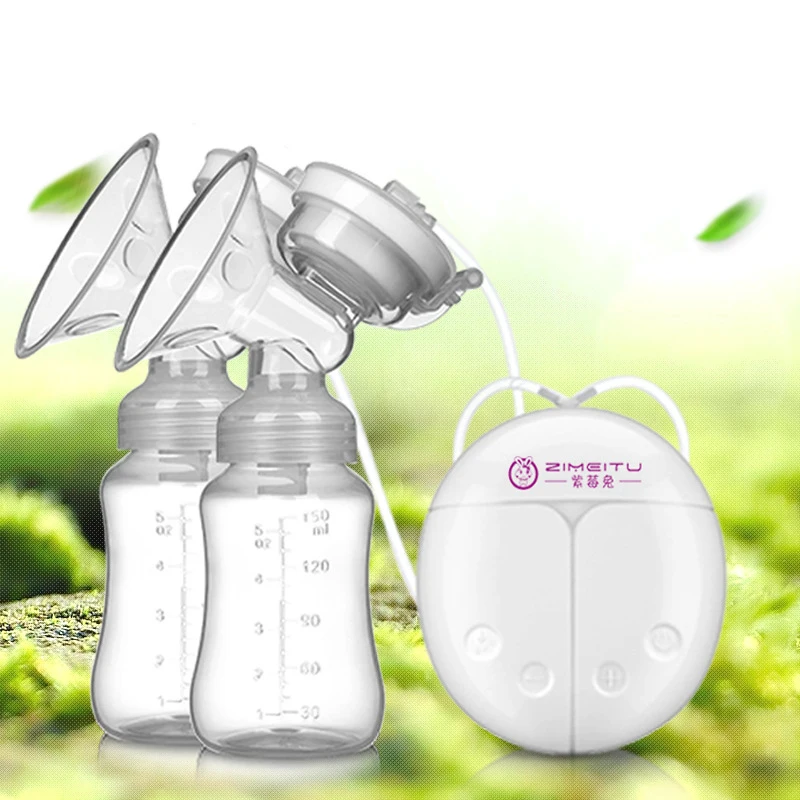 Двойной электрический USB молокоотсос мощный молокоотсос с бутылкой для кормления ребенка молокоотсос с функцией массажа