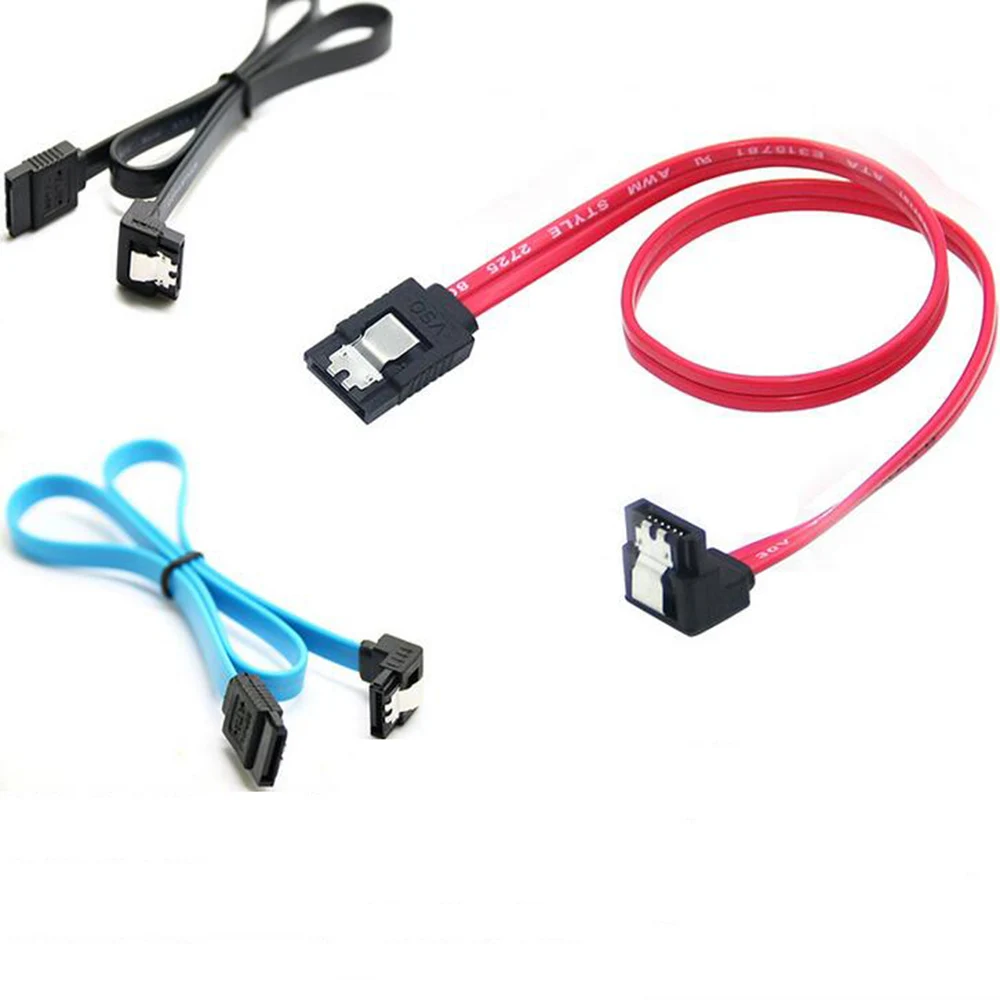 Super Speed 30CM 50CM Straight 90 Degree Angle 3.0 6GB/s SATA Cable Blue Red Black sataIII cables for SSD HD HDD