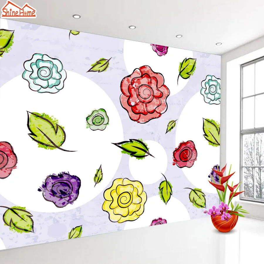 ShineHome Rose Bloom Floral Wallpaper for 3d Rooms Walls Wallpapers for