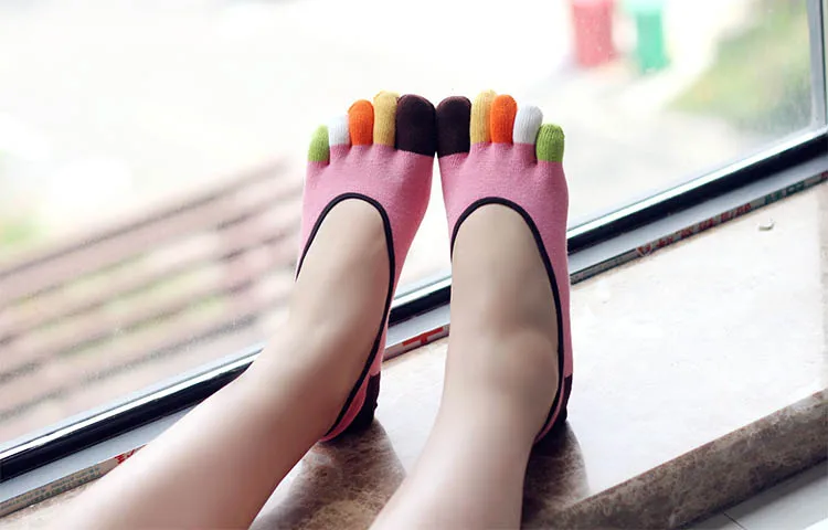 3 пар/лот Для женщин девочек Теплые мягкие Однотонная одежда Для женщин пять пальцев ног носки Для женщин хлопковые носки