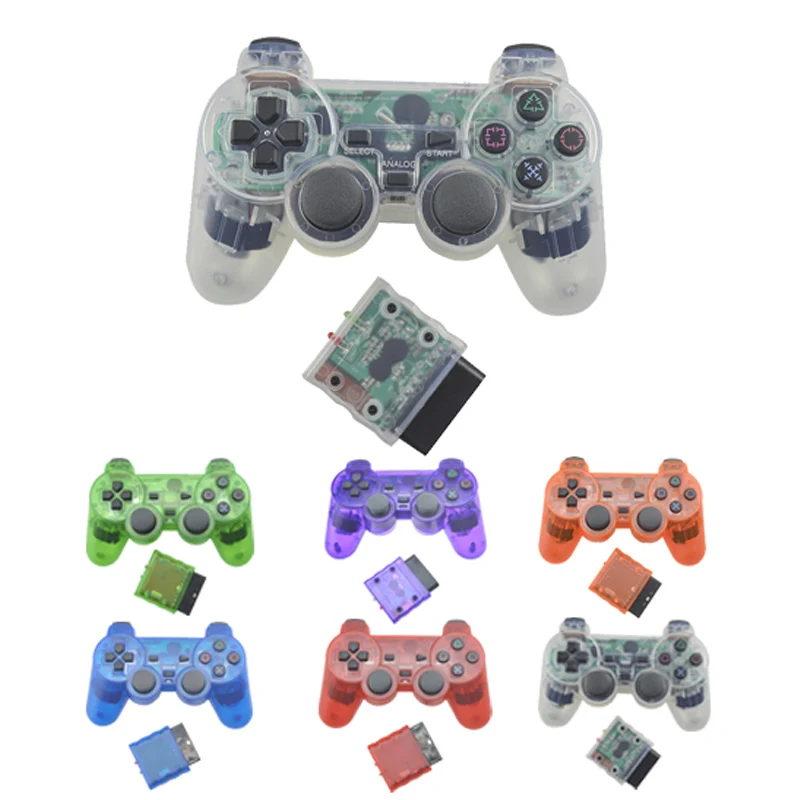 HobbyLane için PS2 kablosuz denetleyici Bluetooth Gamepad için Play Station 2 Joystick konsolu Dualshock 2 şeffaf d25