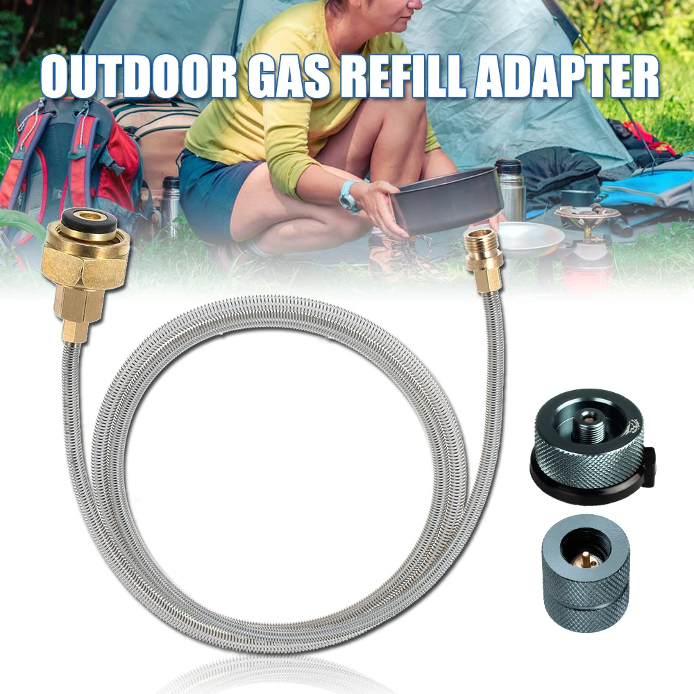 

Outdoor Camping gas Stove Refill Adapter propane tank refill adapter LPG Flat Cylinder Coupler Picnic Gas Conversion Head Set