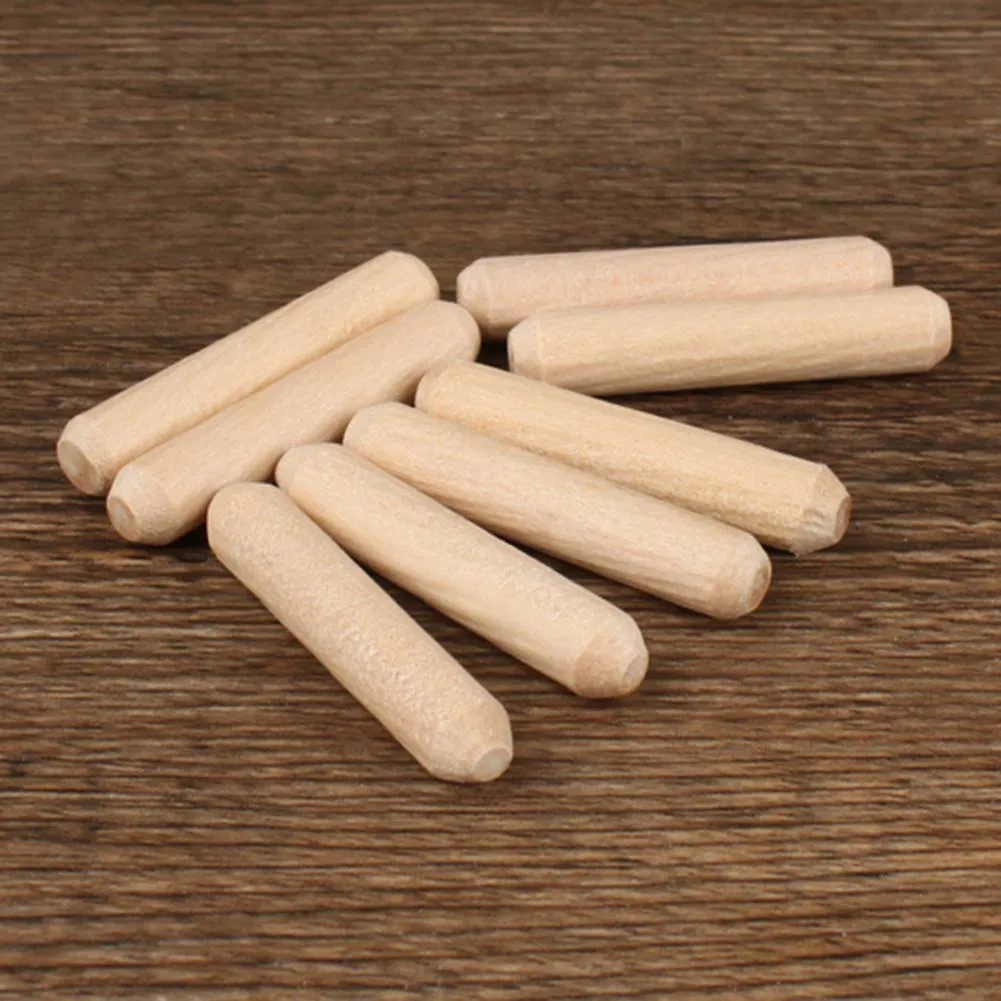 

100Pcs 8*40/8*50/10*60mm Pine Round Wooden Rods Sticks Premium Durable Wooden Dowel For DIY Crafts Building Model