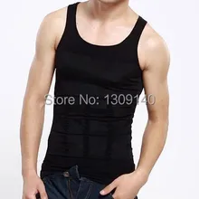 Мужской тонкий жилет Талия живот для похудения контроль черный белый мужское Корректирующее белье мужские Формирователи тела