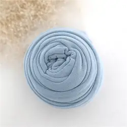 Голубое детское одеяло для фото новорожденный Пеленальный мешочек вязаный стрейч обертывание текстурированное одеяло стрейч вязаный