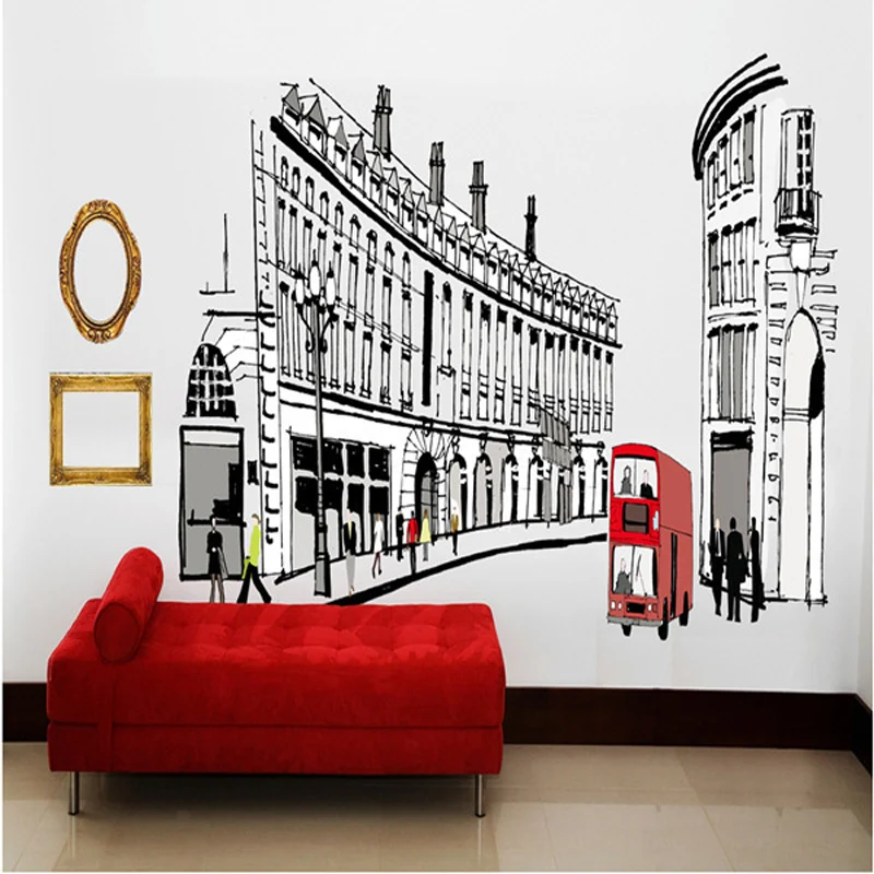 

3D Wallpaper Jumbo Rome London Street View Decor Wall Stickers Living Room Bedroom TV Background Girls Room Murals