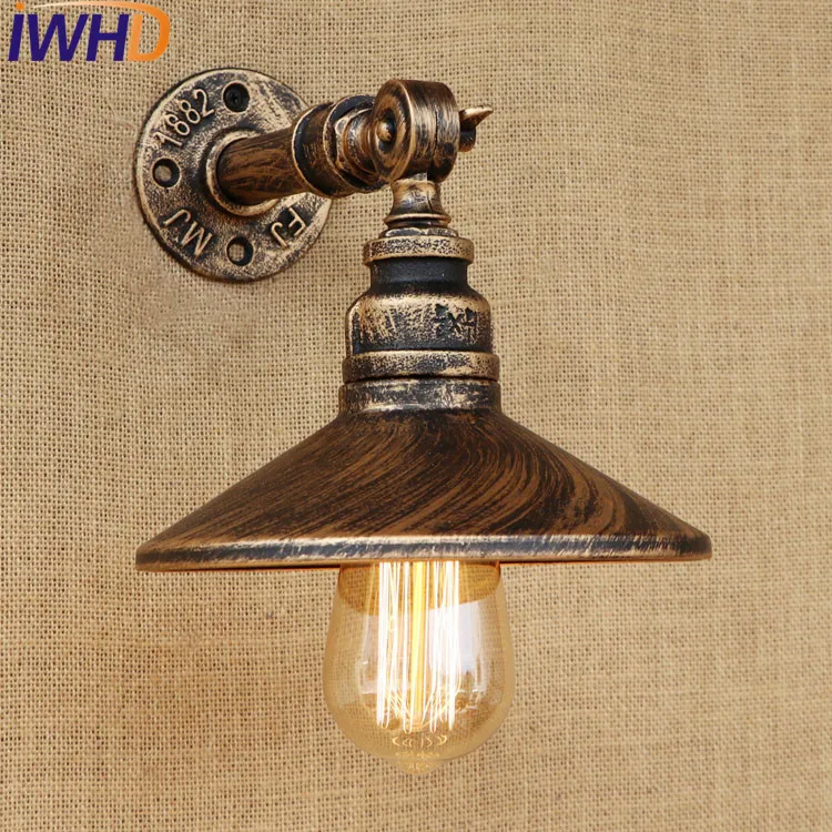 IWHD Retro Loft Style Antique Water Pipe Lamp Industrial Edison Wall Sconce Iron Vintage Wall Light Fixtures Indoor Lighting IWHD Retro Loft Style Antique Water Pipe Lamp Industrial Edison Wall Sconce Iron Vintage Wall Light Fixtures Indoor Lighting