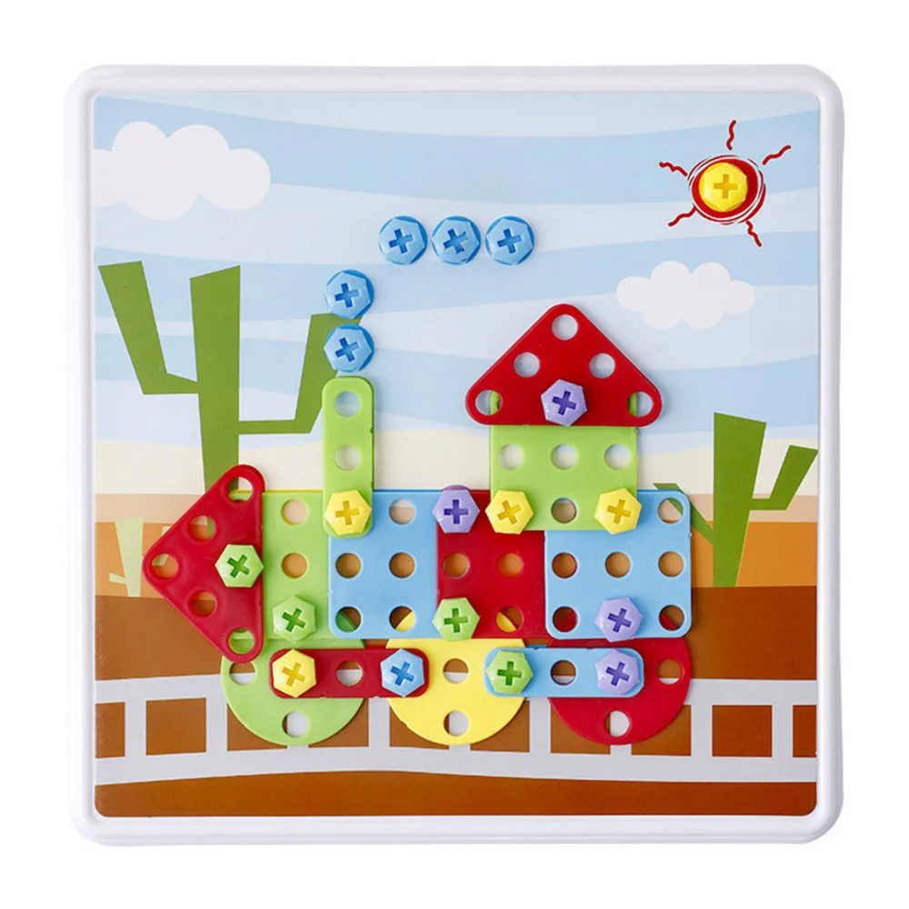 

Children 3D Cartoon Animals Tangram Disassembly Wooden Block For Kids Early Education Development Wooden Screws Nuts Playing Toy