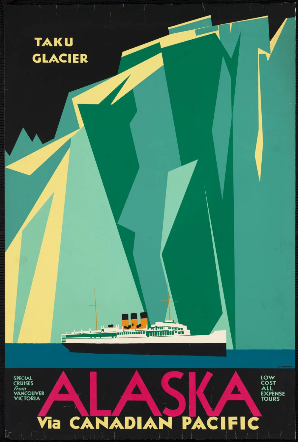 Поп книги по искусству географические карты Taku Glacier Аляска канадский