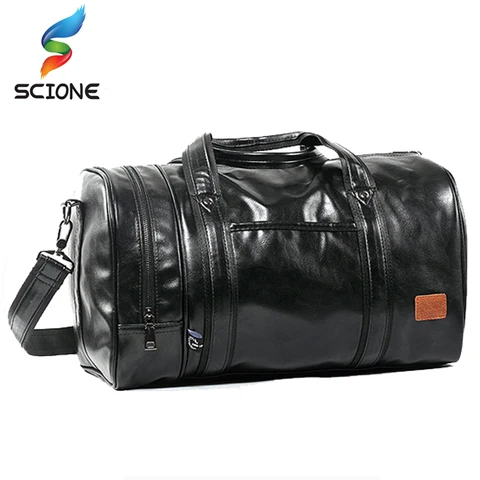 Quente a + ao ar Ginásio de Fitness Bolsa de Esportes dos Homens de Couro do Plutônio Livre Grande Capacidade Multifuncional Portátil Viagem Esportes Tote Mochila
