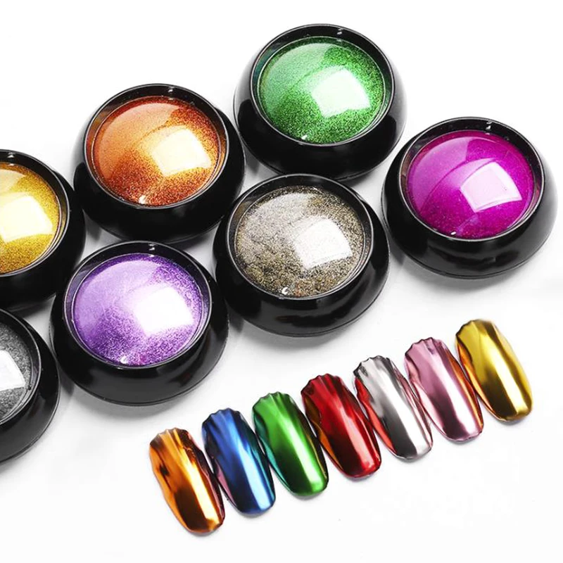 Arte de uñas brillo espejo polvo brillante cromo Glitter Rub pigmento polvo para el diseño de uñas manicura espejo purpurina 0,5g NMCB
